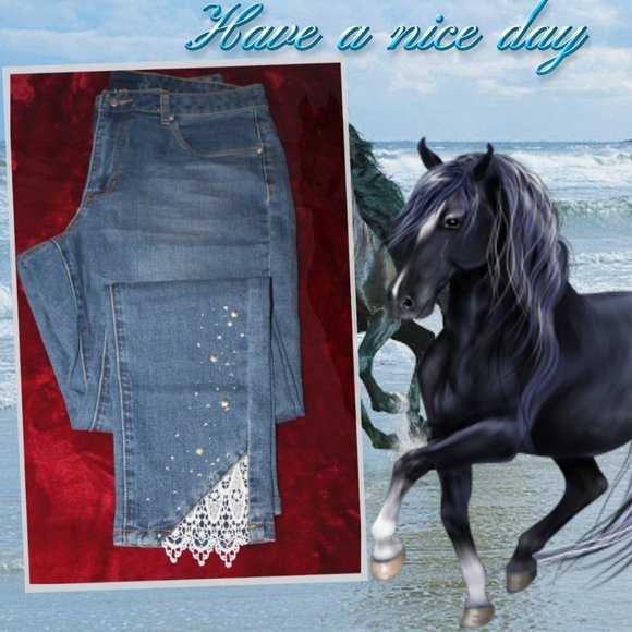 VENUS Denim - 💖Embellished & Lace Jeans by Venus💖